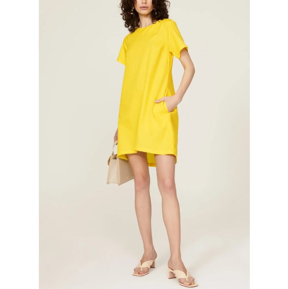 Osman Yousefzada x RTR Women's Yellow T-Shirt Mini Dress Size 4